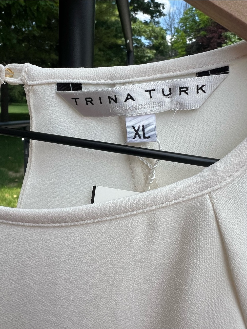 NWT Trina Turk XL Akari Ivory Ruffle Bell Sleeve Blouse - Picture 5 of 12